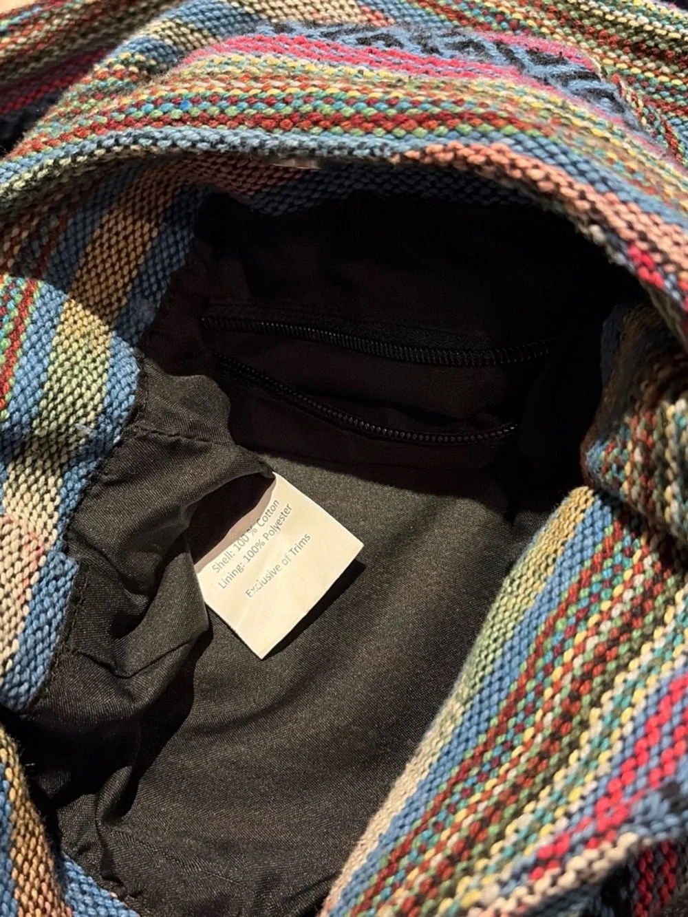 Made in India. Woven Multicolor Striped Hobo Bag